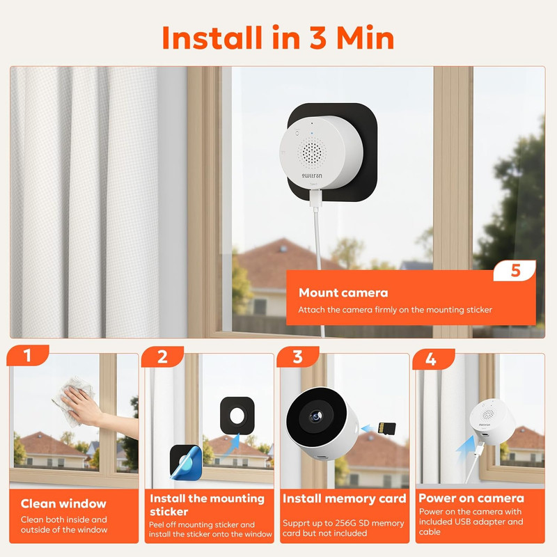 2K Window Camera, 5G & 2.4Ghz Wifi Indoor Cameras for Home Security with Al Colo gallery