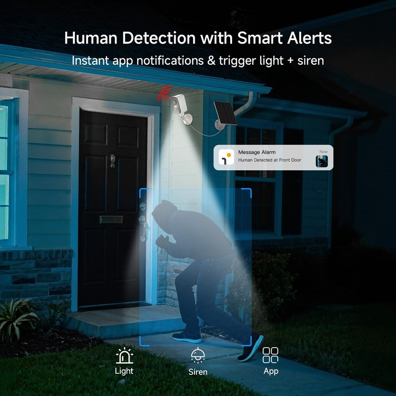 Arenti Solar Camera Outdoor Wireless, 3MP 2K with 340° Pan, PIR Detection, Co... gallery