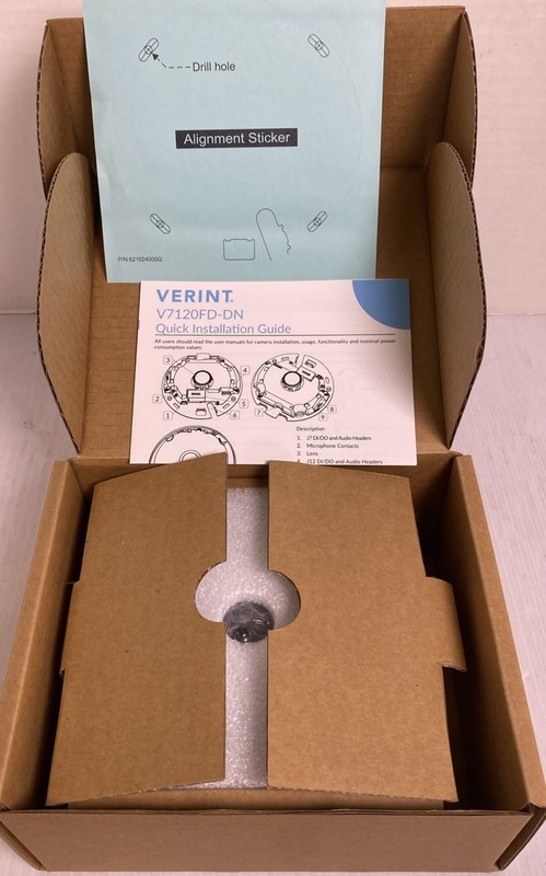 Verint V7120FD-DN 360-deg IP virtual PTZ camera, 12mp, white color, indoor POE