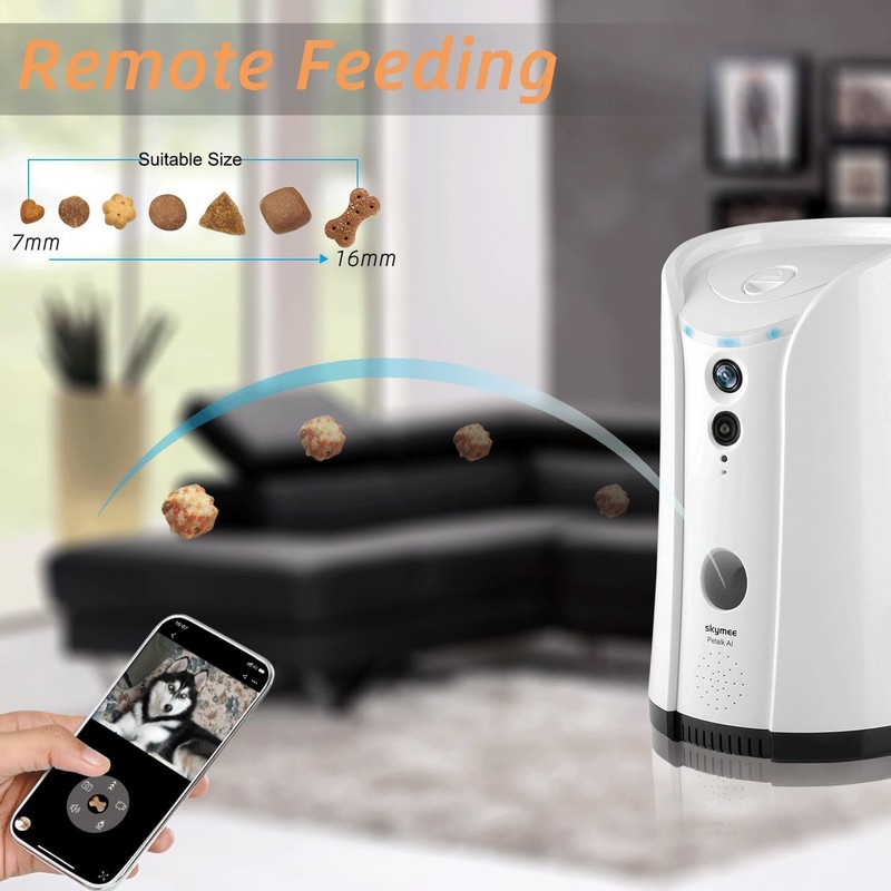 Dog Treat Dispenser, WiFi Remote Pet with -Way Audio and Night Vision, with A... gallery