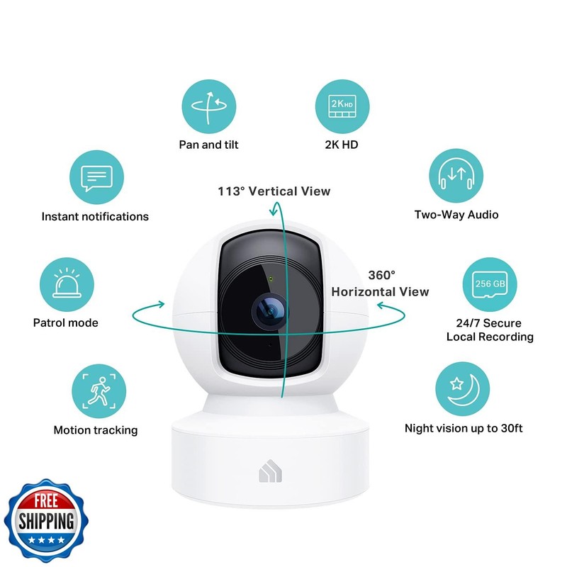 Kasa 2K QHD Security Camera Pan/Tilt, Starlight Sensor for Color Night Vision gallery