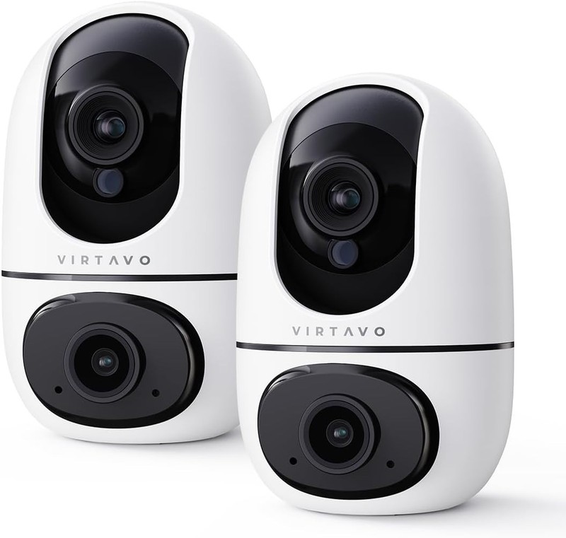 Indoor WiFi Security Camera Dual Lens 360 PTZ Baby Pet Monitor 1080p gallery