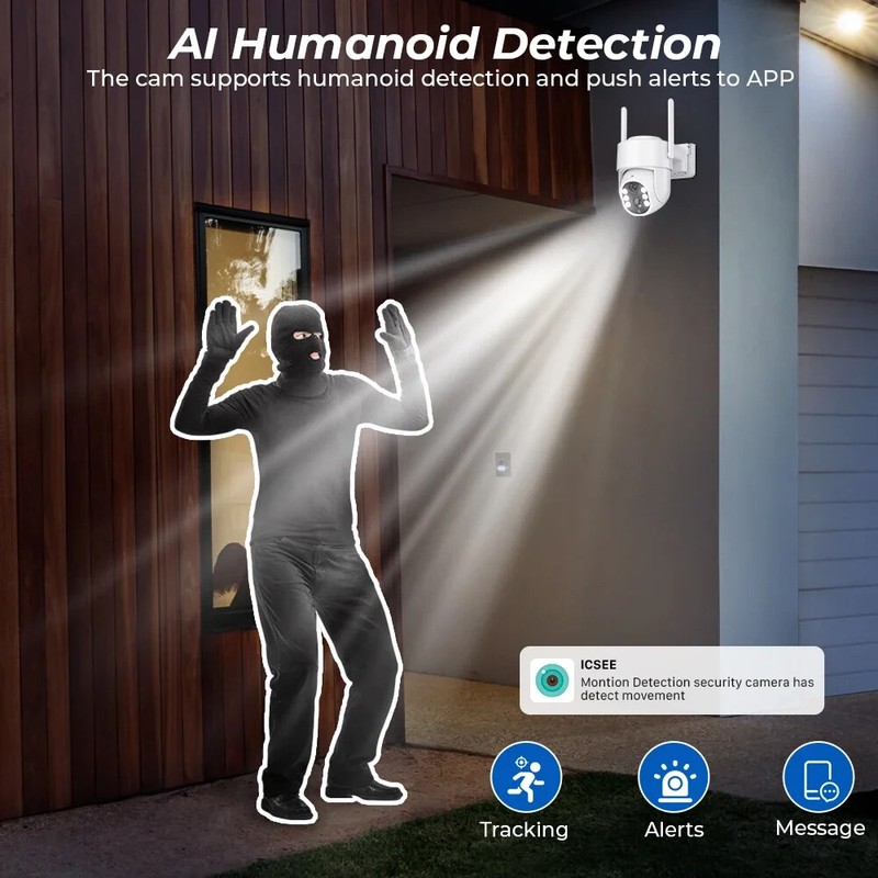 5MP HD WiFi PTZ Outdoor Solar Panel Cameras PIR Night Vision Security Monitors gallery