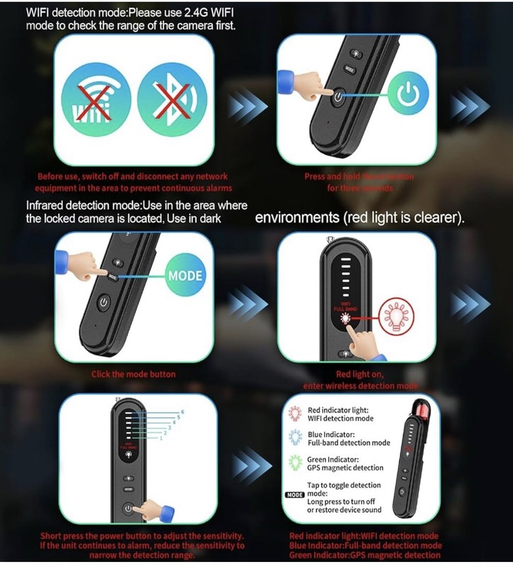 Hidden Camera Detector Camera Finder - Tracker Detector - Bug Sweeper gallery