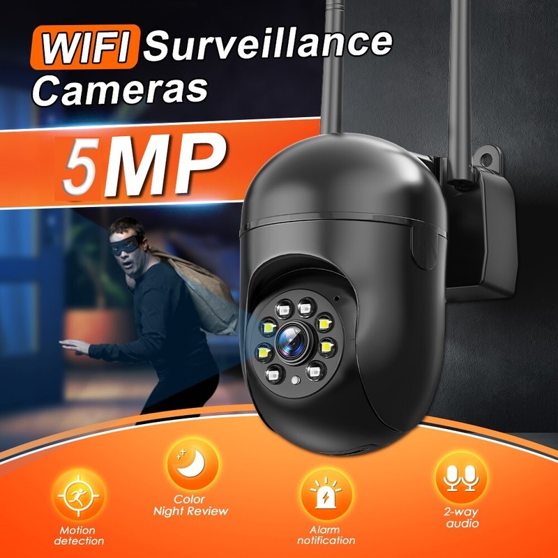 6PCS PTZ Wireless WIFI Security Audio Camera 5MP Home System Color Night Vision gallery
