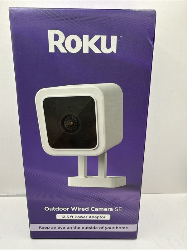 Roku SE Outdoor Wired Camera with 12.5ft Power Adapter