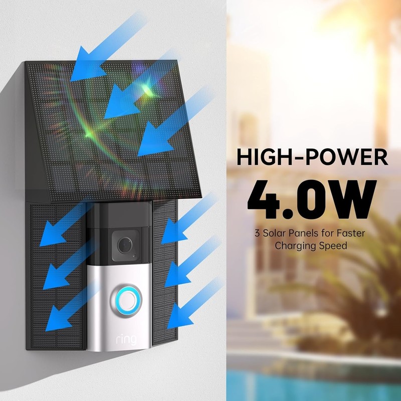 4W Solar Charger Compatible with Ring Video Doorbell 2nd gen (2020 Release) (Mic gallery
