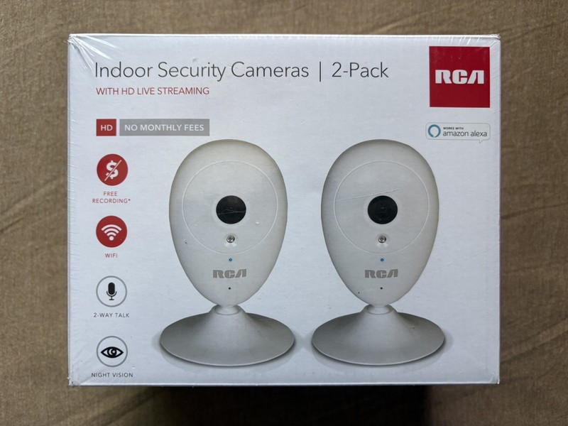 Indoor Security Cameras 2 Pack RCA With HD Live Streaming