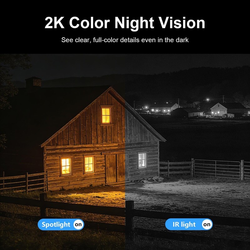 2-Pack Solar Security Cameras Wireless Outdoor, Color Night Vision gallery
