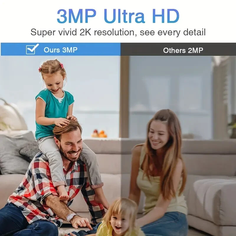 1pc 3MP Mini Camera Wireless Security Camera Indoor/Outdoor Camera Wifi Surveill gallery