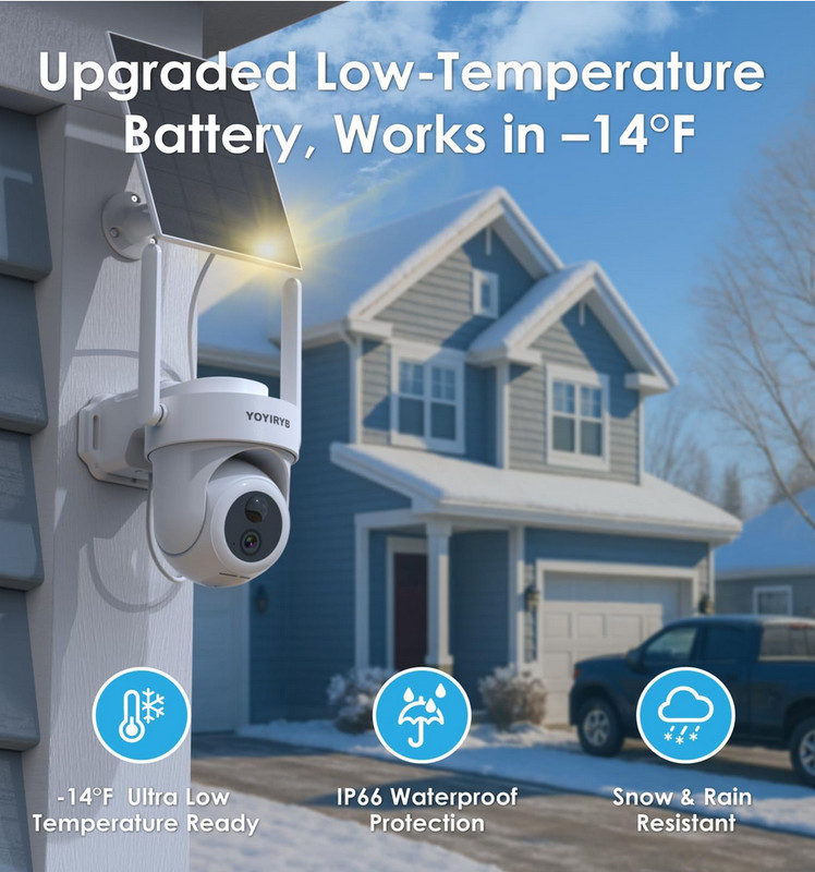 4K Security Cameras Wireless Outdoor, No Subscription, Works in -4°F Cold Solar gallery