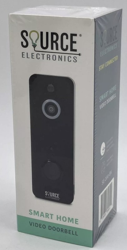 Smart Home HD Video Doorbell SE-200BK Source Electronics 2-Way, Night Vision, AI