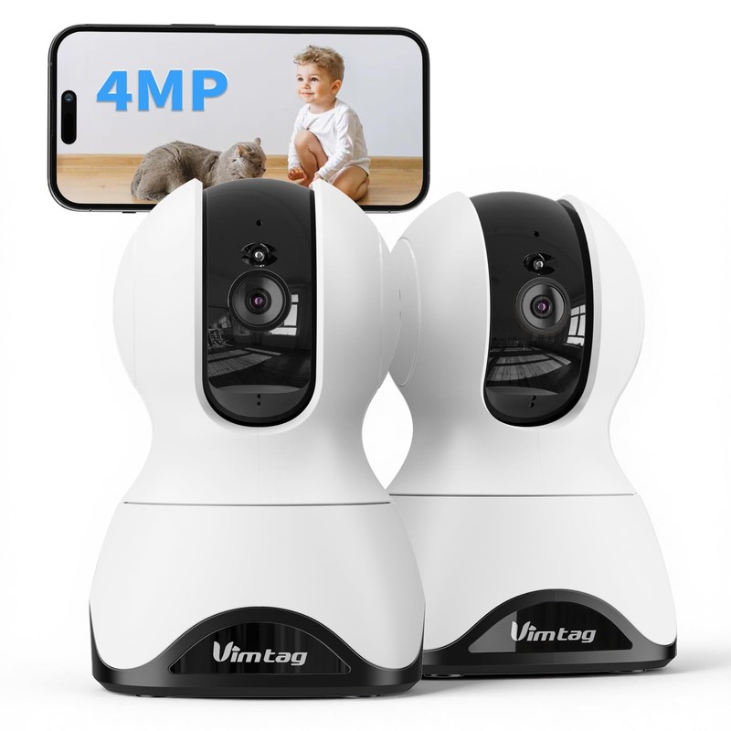VIMTAG 2.5K Pan/Tilt Security Camera Indoor WiFi Pet Baby Monitor 360 View Night gallery