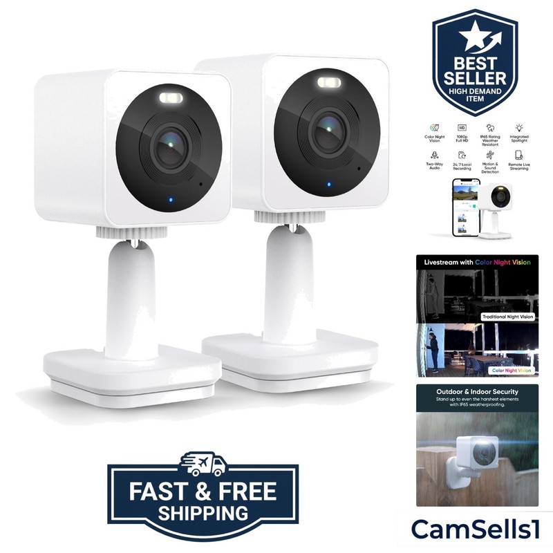 Cam OG Indoor/Outdoor 1080p Wi-Fi Smart Home Security Camera with Color Night…