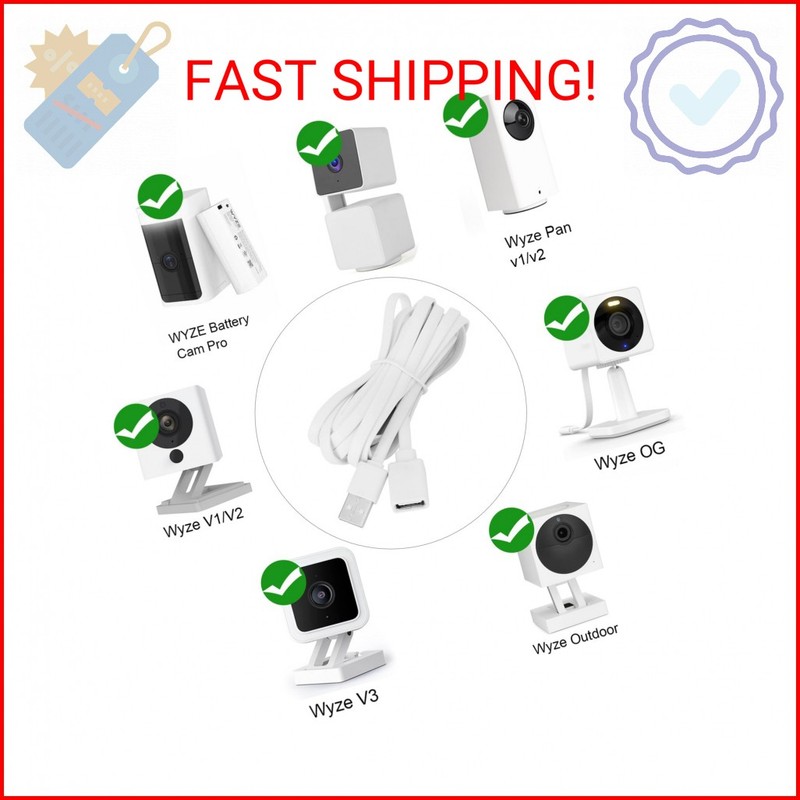 UYODM 2PACK USB Extension Cable Compatible with WYZE Cam V3/V2,Wyze Cam OG, WYZE gallery