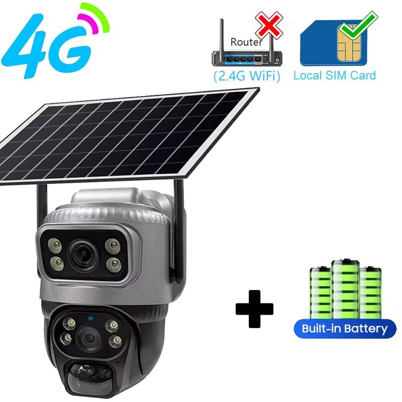 Wifi Security Solar Cameras Smart Protection Dual Lens CCTV Outdoor Surveillance gallery