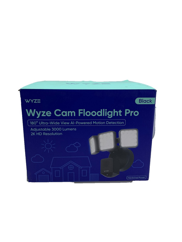 WYZE Cam Floodlight Pro 2.5K QHD Outdoor Wi-Fi Smart Security Camera – Black