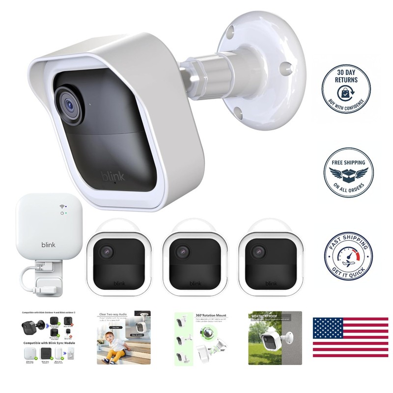 Blink Outdoor Camera Housing with 360-Degree Mount – Protective 3 Pack