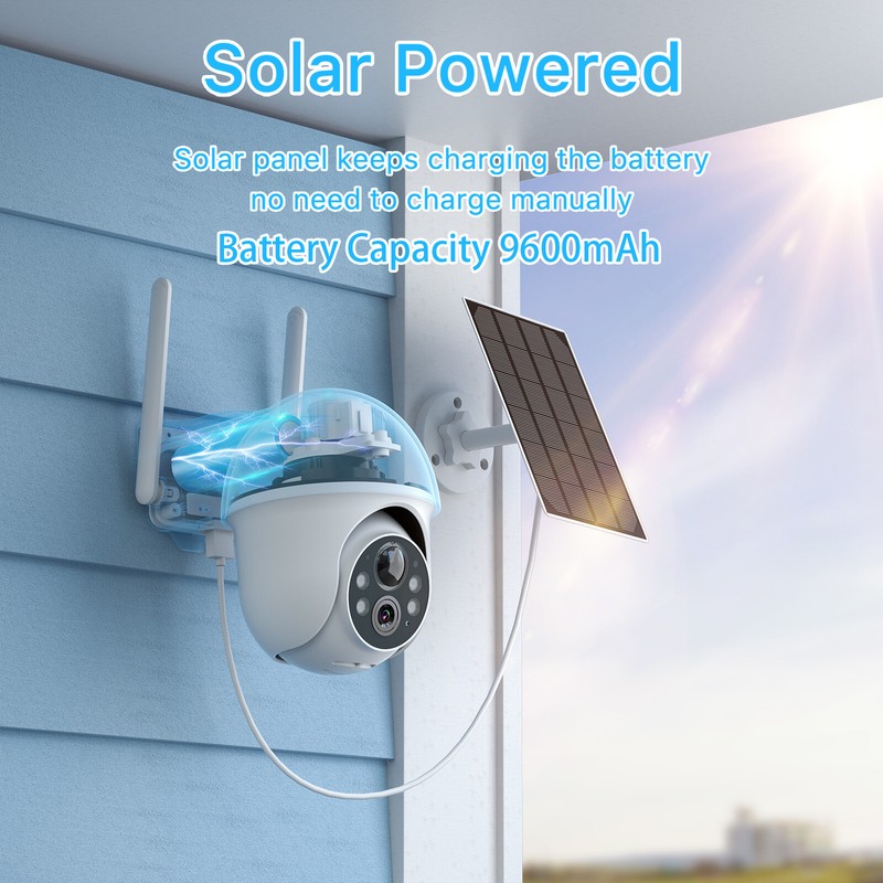 Refurbished Solar Battery Security Cameras Outdoor Wireless Pan/Tilt 2 Way Audio gallery