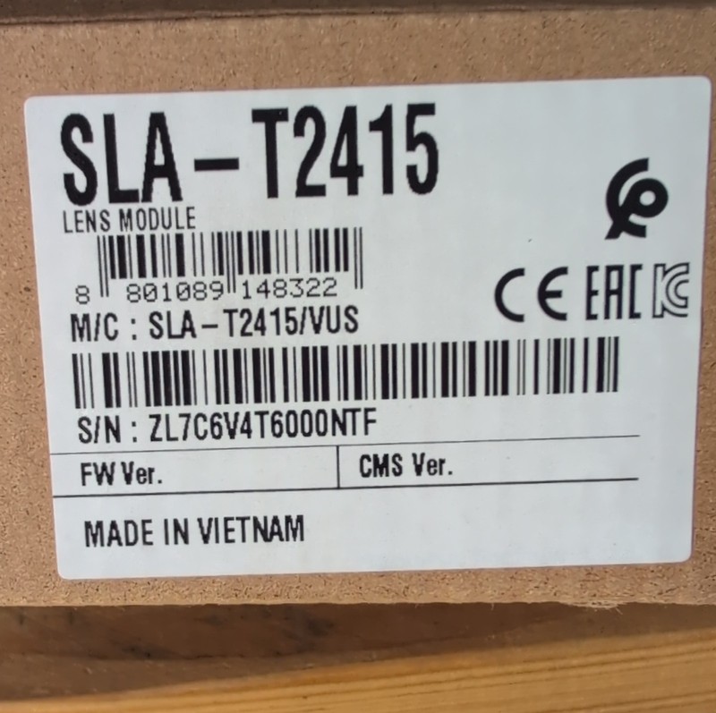 Hanwha Techwin SLA-T2415 Lens Module Color Black Voltage 5V Model SLA-T2415