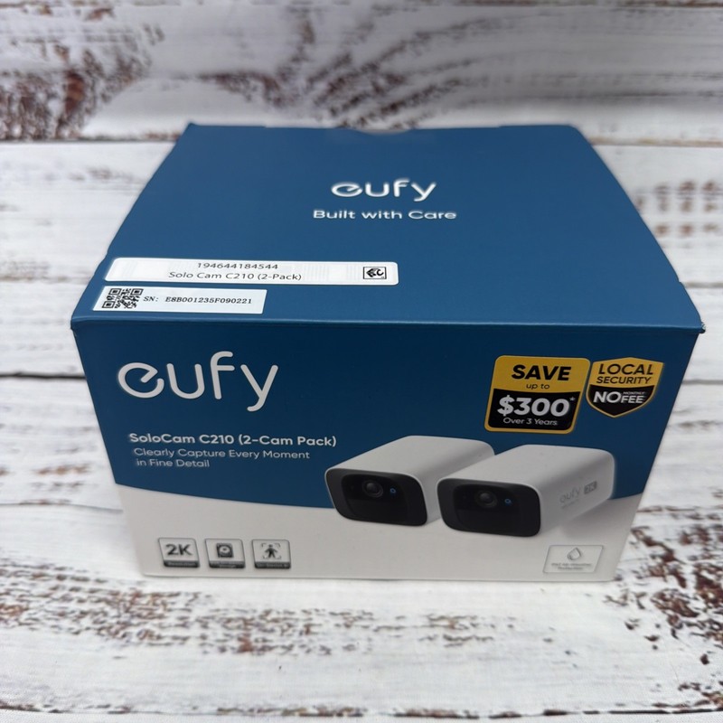 SEALED Eufy SoloCam C210 (2-Pack) Wireless 2K Outdoor Security Camera Kit NEW