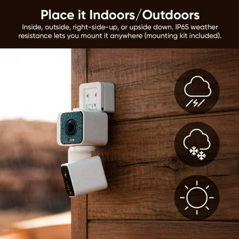 Wyze Duo Cam Pan Indoor/Outdoor Smart Security Camera 2K IP65 360° Pan gallery
