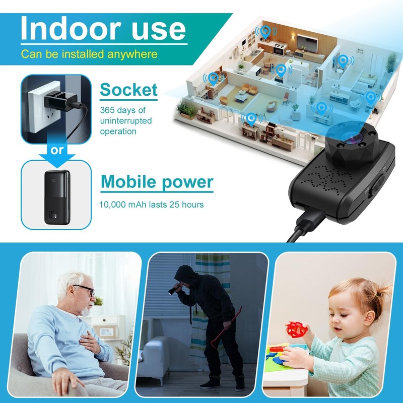 Mini Camera Wireless with 1080P Small Surveillance Cameras Back Clip Wearable... gallery