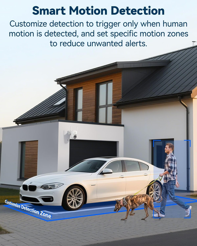 Security Camera Wireless Outdoor System with Monitor, 2pcs Dual Lens 10X Hybrid gallery