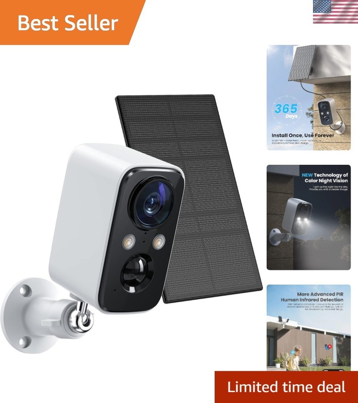 Effortless Security: Solar-Fueled Wireless Cam with HD Video & Remote Alerts
