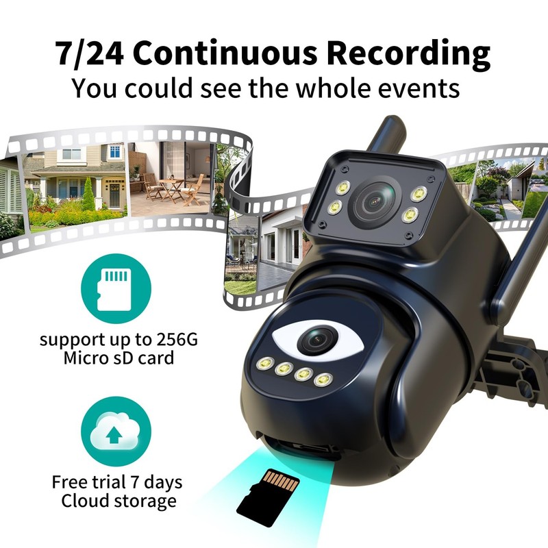 Cameras Outdoor Wifi,5G/2.4G Cameras for Home with Dual Lens,Motion tracking,... gallery