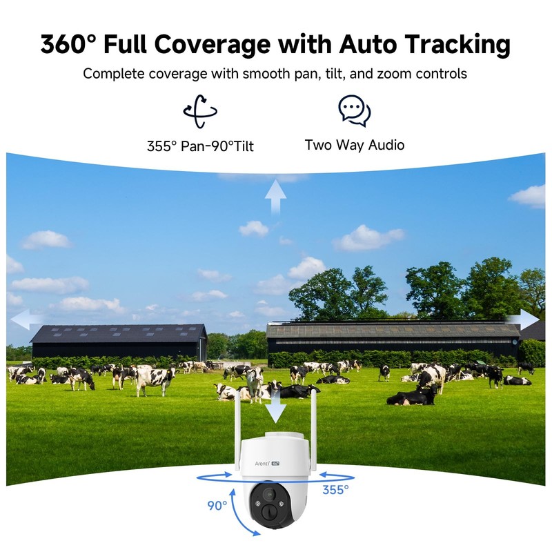 4G LTE Cellular Solar Security Camera Outdoor with AOV 24/7 Recording, 2K HD ... gallery