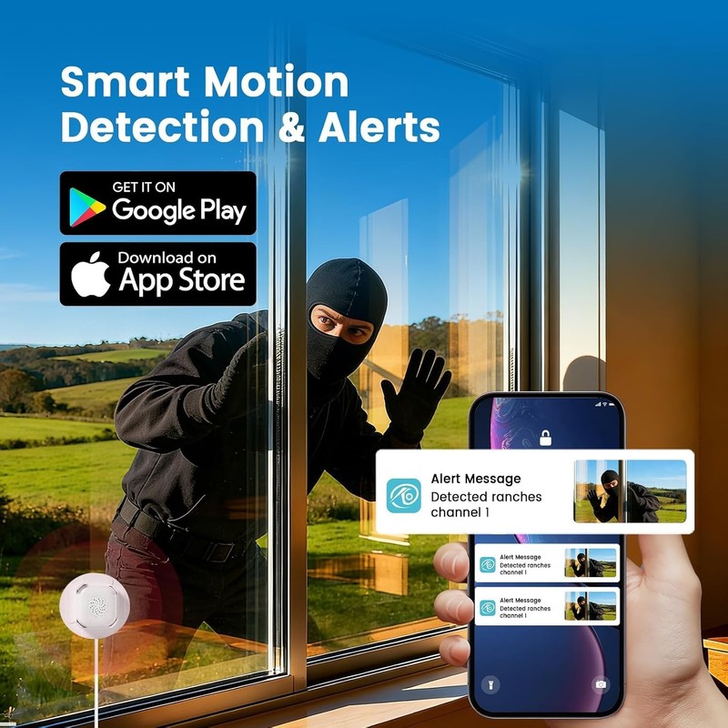 Compact Window-Mounted Security Camera - Full-Color Night Vision & HD Recording gallery