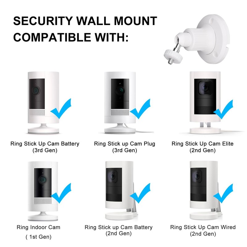 Wall Mount Compatible With Ring Stick Up Cam Wired/battery And Indoor Cam Hd 1s gallery