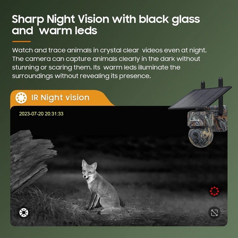 Solar Security Camera WIFI Wireless Outdoor Monitor Night Vision PIR Detector gallery