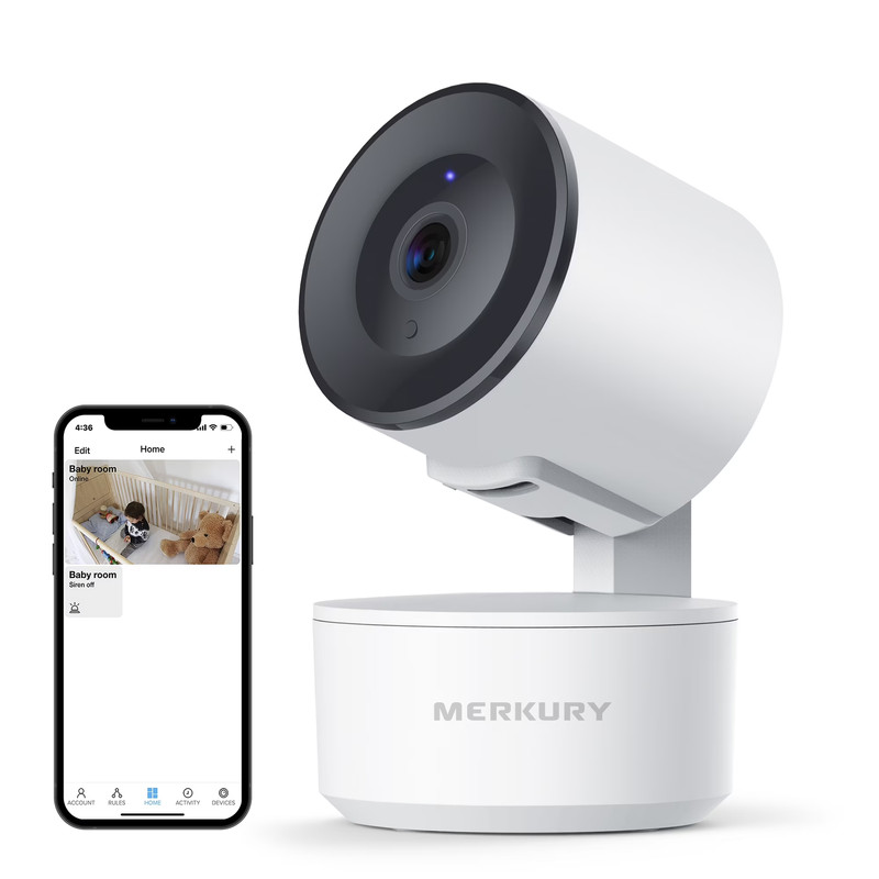 Indoor Camera 1080P - Auto-Tracking Wi-Fi Security Camera, White (1-Pack) gallery