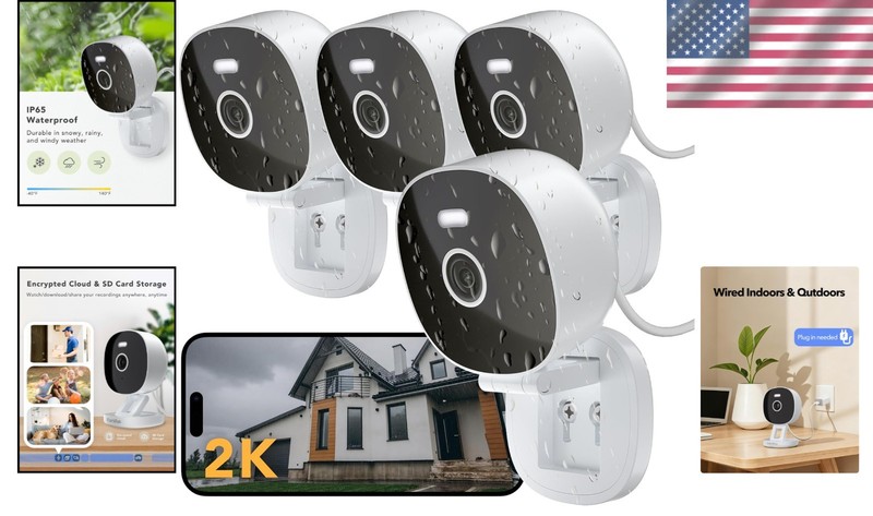 2K Waterproof Security Camera Set - Night Vision & Two-Way Talk Feature gallery