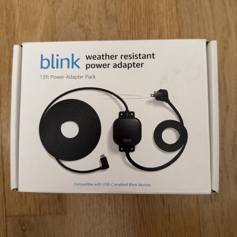 Blink Weather Resistant 13ft Power Adapter for Blink Mini 2 and Blink Outdoor 4
