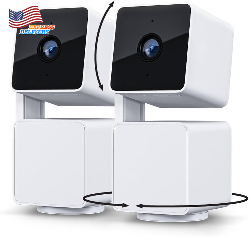 Wi-Fi Smart Home Security Camera with Color Night Vision 2-Way Audio 2-Pack