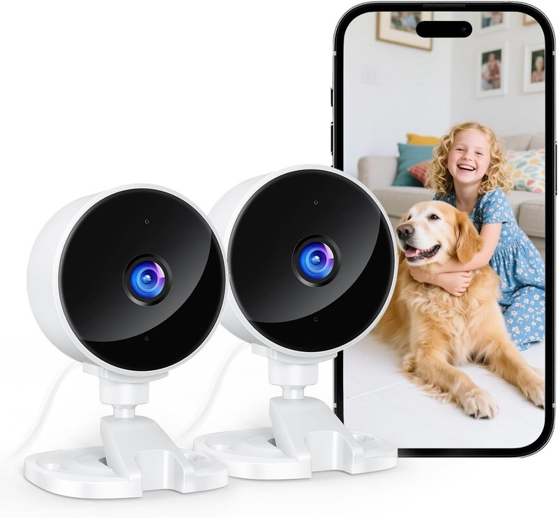 Smart Baby Monitor & Pet Camera with Night Vision and Alexa Integration - 2-Pack gallery