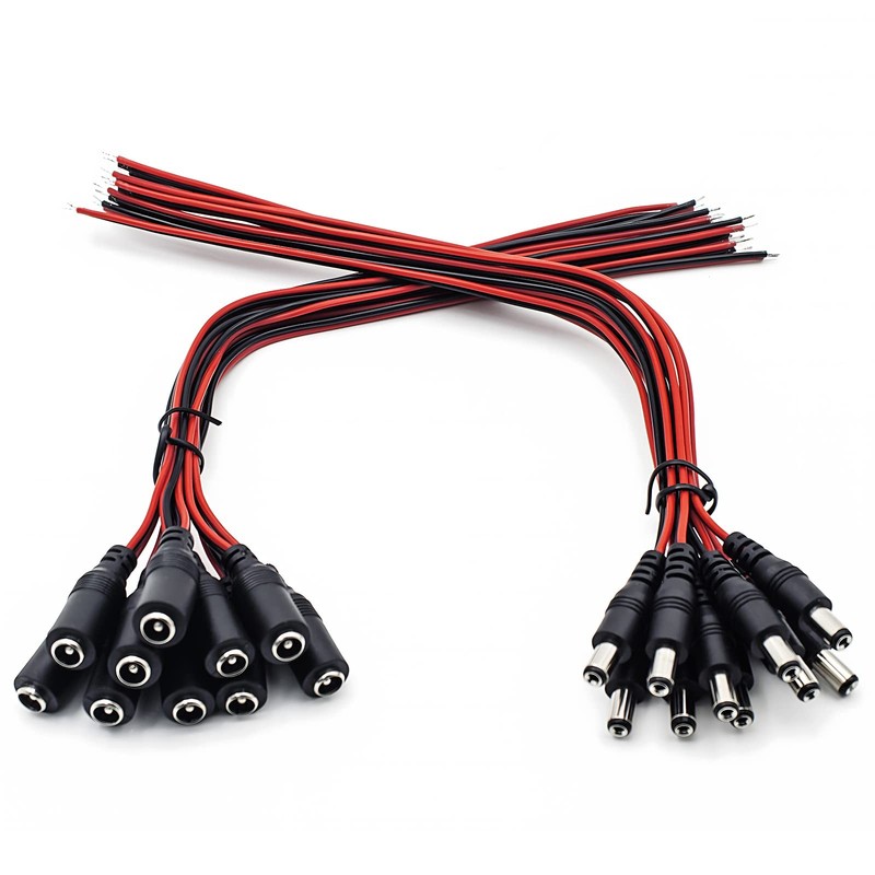 12V 5A DC Pigtail Power Cord (Real 18AWG), w/Male Female DC-CORD10Pairs gallery