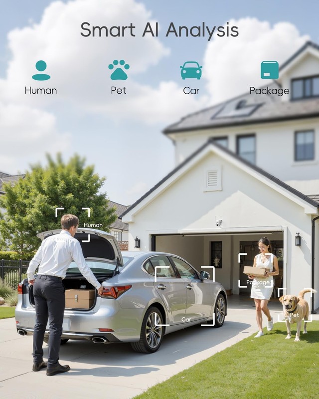 2K 3MP Wired Camera for Home Security, 2.4G/5G WiFi Security Camera Outdoor, ... gallery