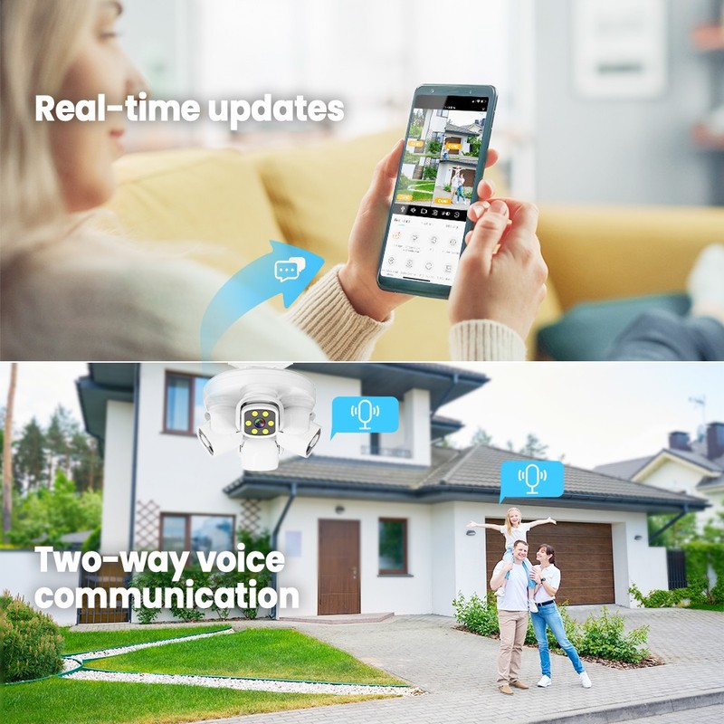 4 Lens Four Screen 12MP WiFi HD IP Camera 10X Zoom Outdoor Security Camera CCTV gallery