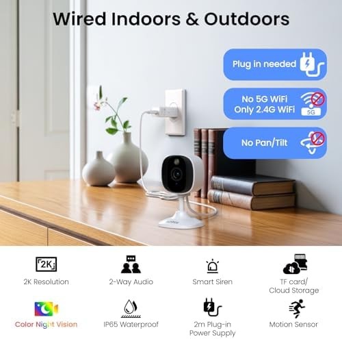AOQEE 2K Cameras for Home Security, Indoor/Outdoor, Full Color, C1 2Pack | 2.... gallery