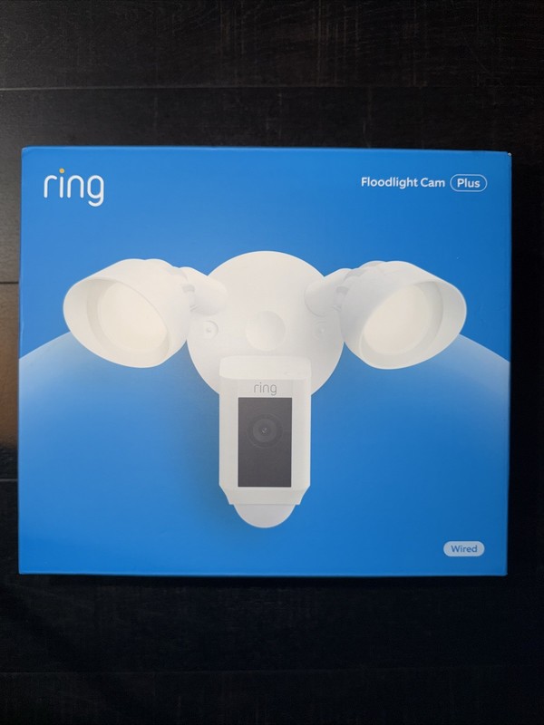 Ring Floodlight Cam Plus Outdoor Wired 1080p FHD Surveillance Camera White – NEW
