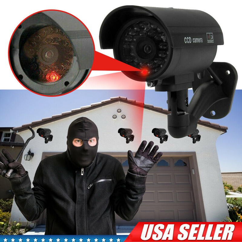 Outdoor Wireless Fake Security Camera Dummy CCTV Waterproof IR LED