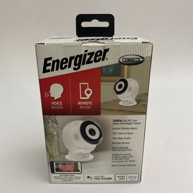 Energizer Smart Wi-Fi Indoor Security Wired Camera 1080p Night Vision - White gallery