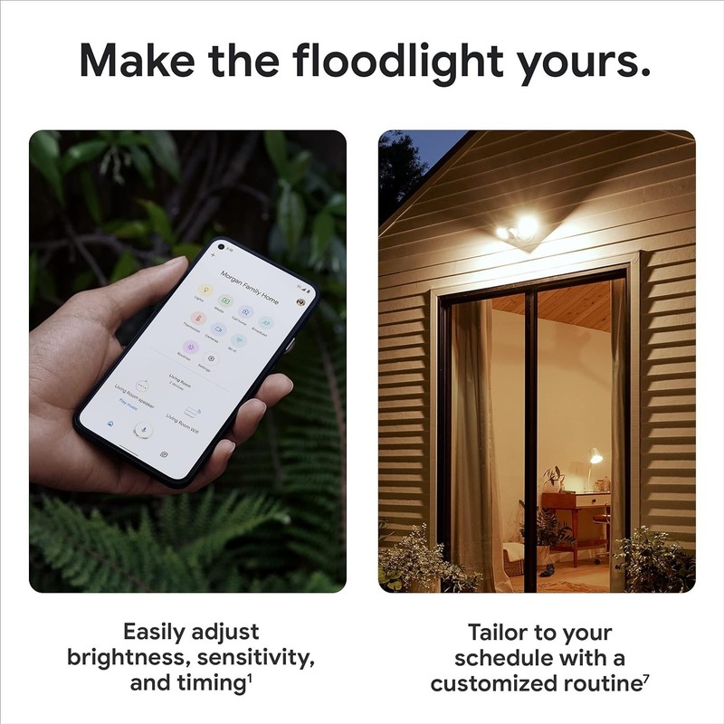 Google Nest Cam Outdoor Surveillance Camera - Snow, Pack of 1 (with Floodlight) gallery