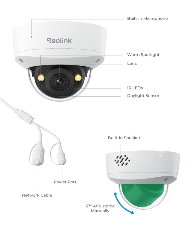 REOLINK 4K/8MP PoE IP Security Camera, Turret Surveillance, Color Night Visio... gallery