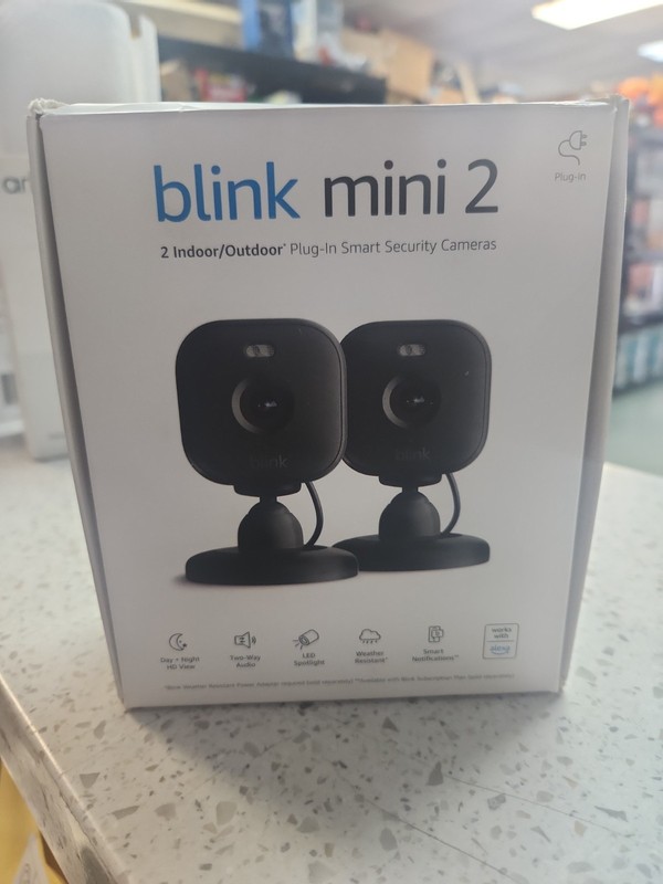 Blink Mini 2 – 2 Cams – Indoor/Outdoor Plug-in Smart Security Cameras – Black