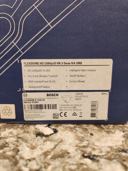 BOSCH Flexidome IP 7000 VR NIN-832-V03IPS New open box